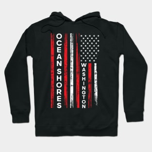 OCEAN SHORES WASHINGTON USA FLAG DISTRESSED Hoodie